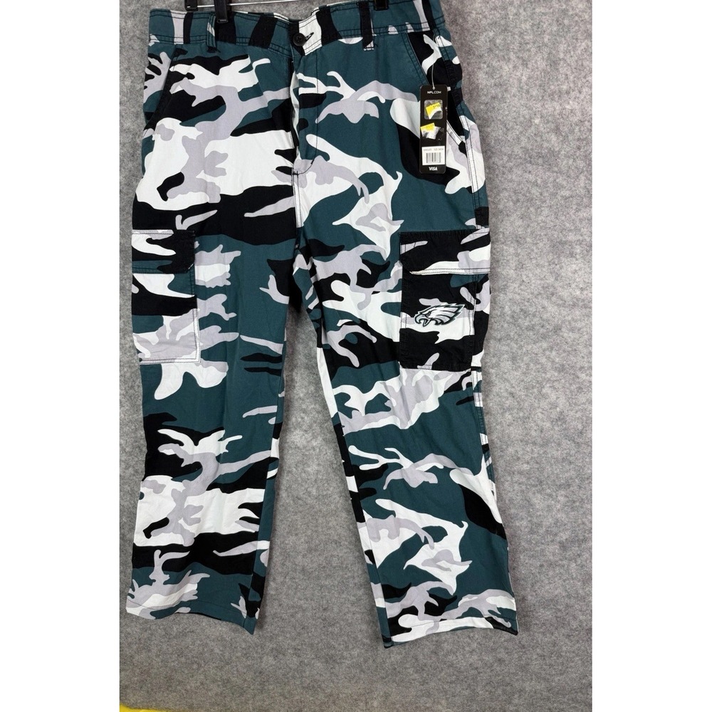 Vintage Philadelphia Eagles Pants Mens 36 Cargo NFL Football Camouflage Green